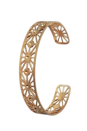 Bracelet Manchette Doré Ajouré – Acier Inoxydable 18K Ajustable