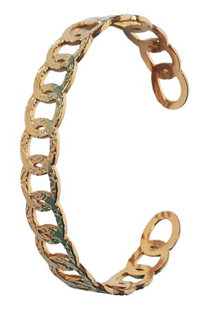 Bracelet Manchette Maillons Dorés – Acier Inoxydable 18K (Réf. BRD-002)