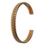 Bracelet Manchette Tressé Large Doré – Acier Inoxydable 18K (Réf. BRD-007)