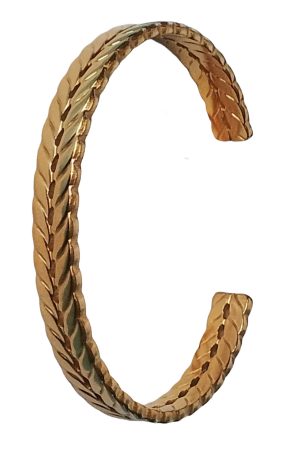 Bracelet Manchette Tressé Large Doré – Acier Inoxydable 18K (Réf. BRD-007)