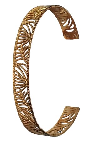Bracelet Manchette Doré Ajouré – Acier Inoxydable Plaqué Or