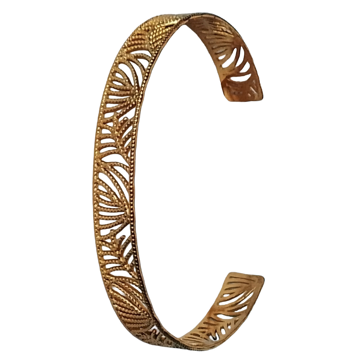 Bracelet Manchette Doré Ajouré – Acier Inoxydable Plaqué Or